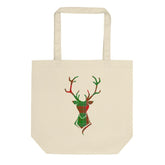 Happy Christmas Plaid Buck Deer Eco Organic Cotton Tote Shopper Bag, Bags - Shopping bags, $ 32.90, A Moment Of Now™